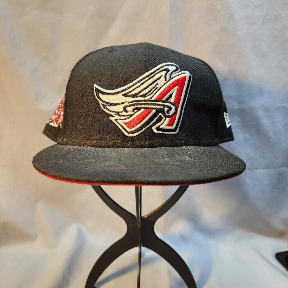 NEW ERA Anaheim Angels 50th Anniversary Cooperstown Fitted Hat Cap Black Size 8